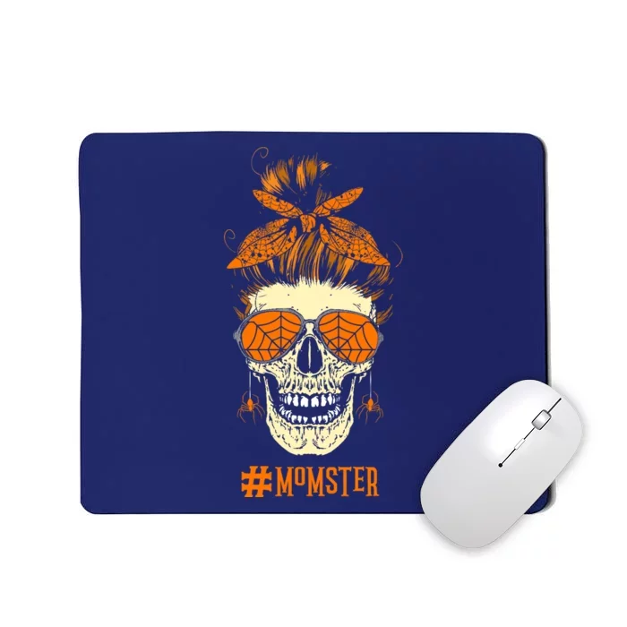 Momster Design Messy Bun Skull Halloween Mom Mousepad