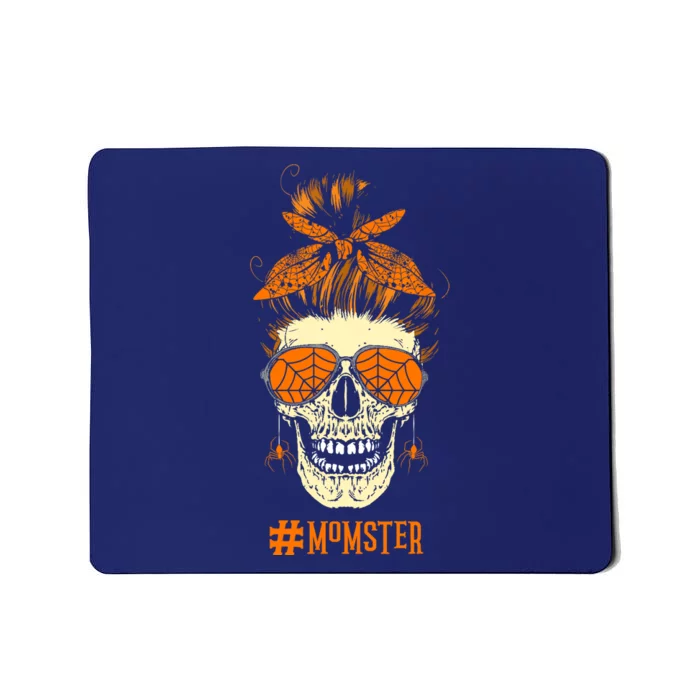 Momster Design Messy Bun Skull Halloween Mom Mousepad