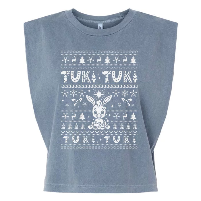 Mi Donkey Mexican Tuki Tuki Donkey Latino Xmas Feliz Navidad Garment-Dyed Women's Muscle Tee