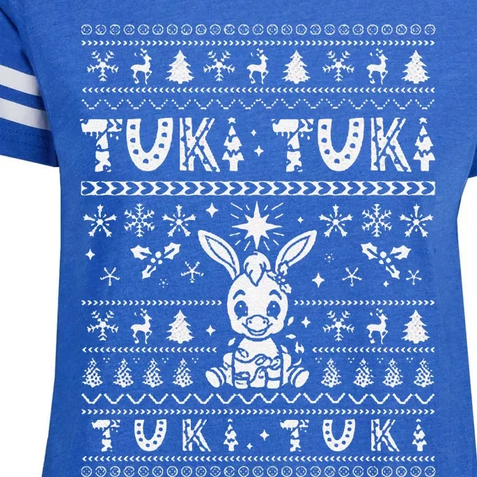 Mi Donkey Mexican Tuki Tuki Donkey Latino Xmas Feliz Navidad Enza Ladies Jersey Football T-Shirt