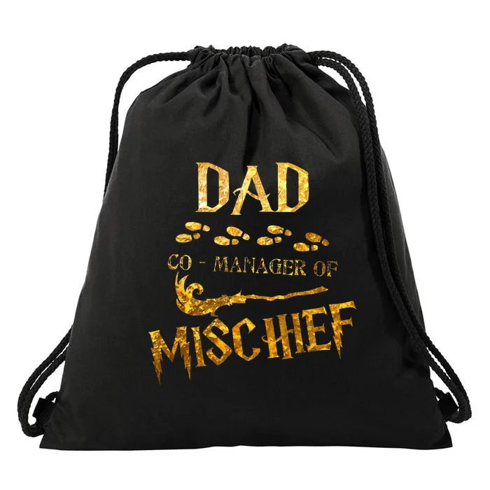 Magical Dad Manager Of Mischief Birthday Family Matching Drawstring Bag