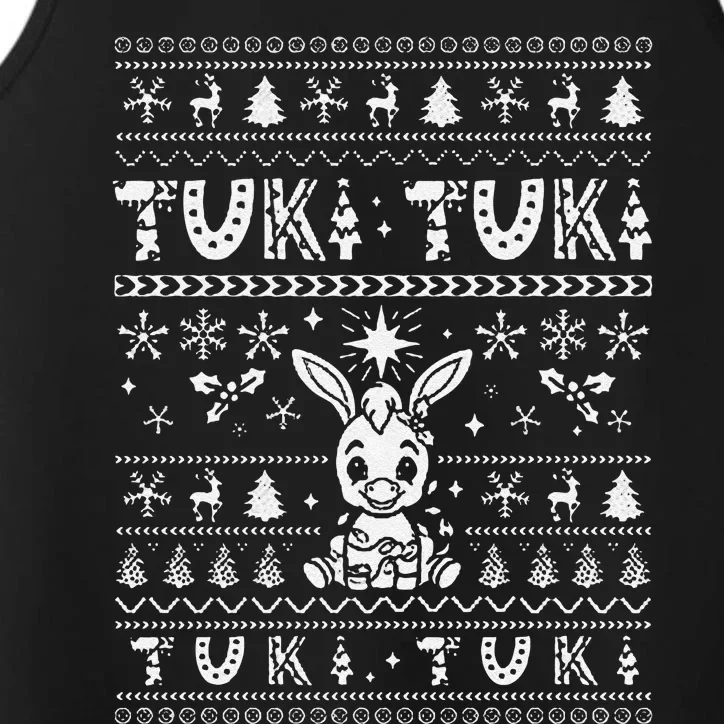 Mi Donkey Mexican Tuki Tuki Donkey Latino Xmas Feliz Navidad Performance Tank