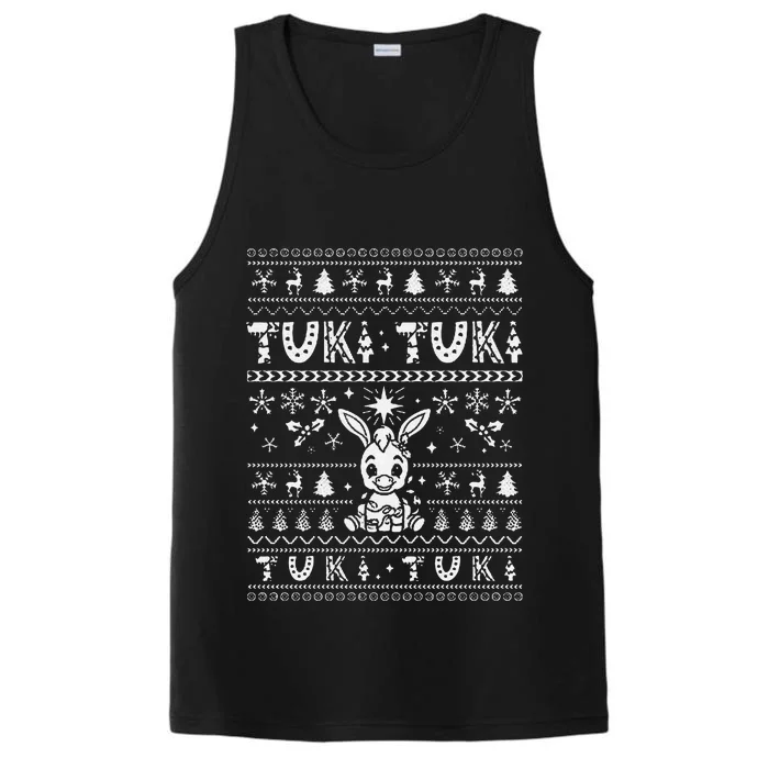 Mi Donkey Mexican Tuki Tuki Donkey Latino Xmas Feliz Navidad Performance Tank