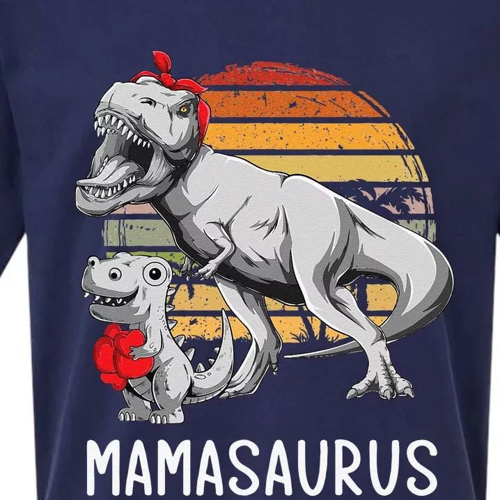 Mother's Day Mom Mamasaurus Dinosaur Mama T Rex Saurus (2) Sueded Cloud Jersey T-Shirt