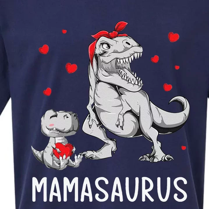 Mother's Day Mom Mamasaurus Dinosaur Mama T Rex Saurus Sueded Cloud Jersey T-Shirt