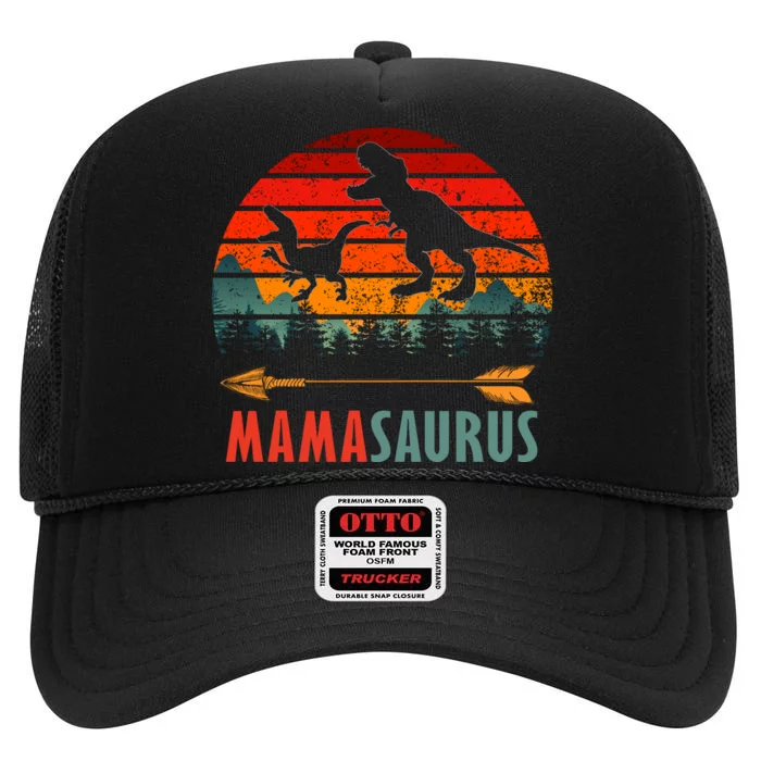 Mama Dinosaur High Crown Mesh Trucker Hat