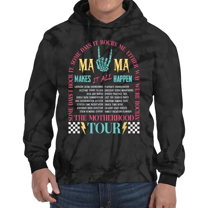 Mothers Day Motherhood Mama Rock Moms Life Tie Dye Hoodie