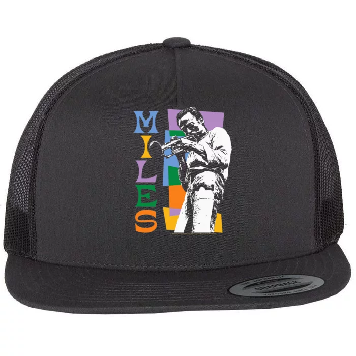 M.I.L.E.S Davis Miles Colorblock Flat Bill Trucker Hat