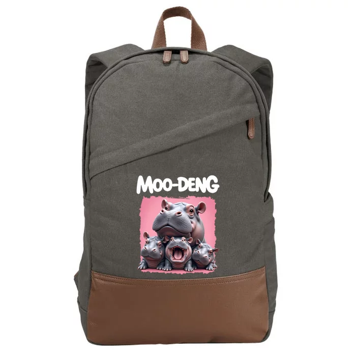 Moo Deng Cotton Canvas Backpack