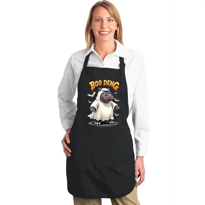 Moo Deng Full-Length Apron With Pocket