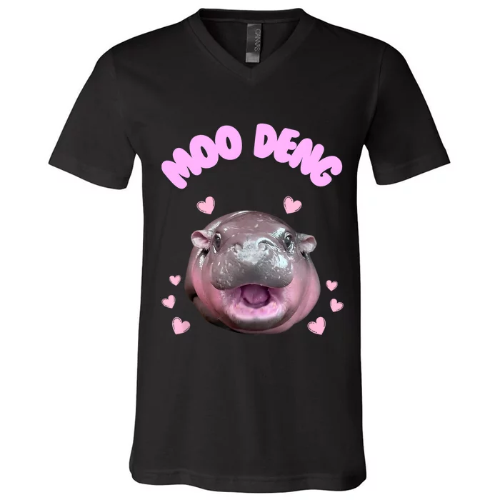 Moo Deng V-Neck T-Shirt