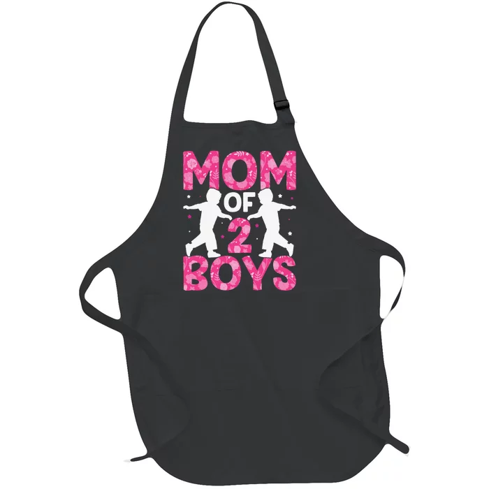 Mothers Day Mom of 2Boys from Son Full-Length Apron With Pocket