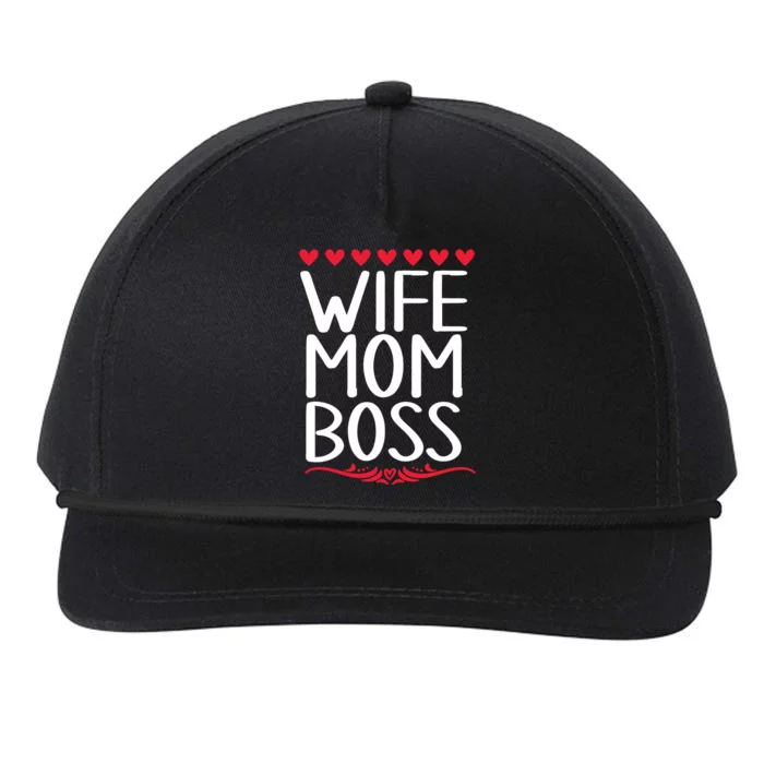 MotherS Day Mom Wife Boss Family Gift Snapback Five-Panel Rope Hat