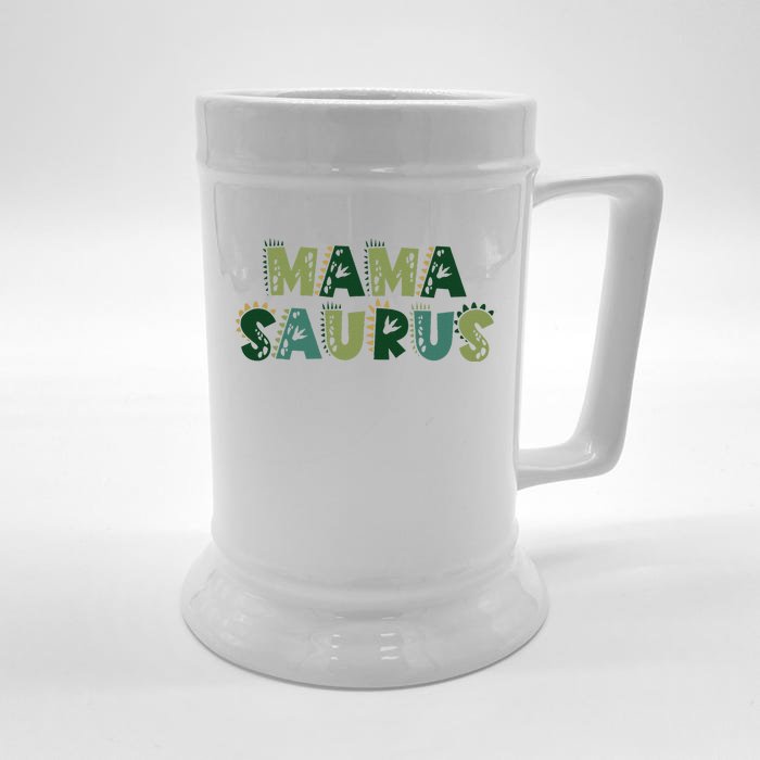 Mamasaurus Dadasaurus Matching Family Dinosaur Birthday Front & Back Beer Stein