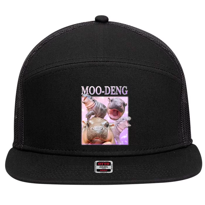 Moo Deng 7 Panel Mesh Trucker Snapback Hat