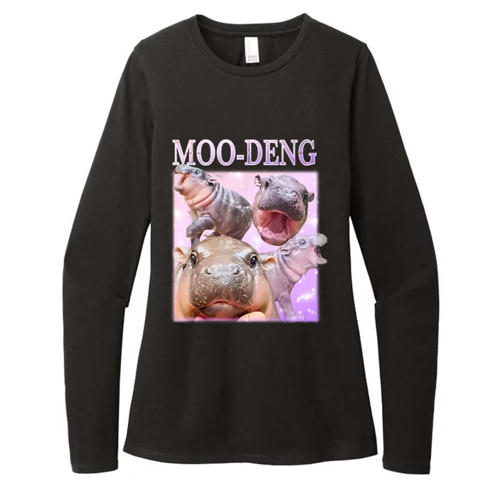 Moo Deng Womens CVC Long Sleeve Shirt