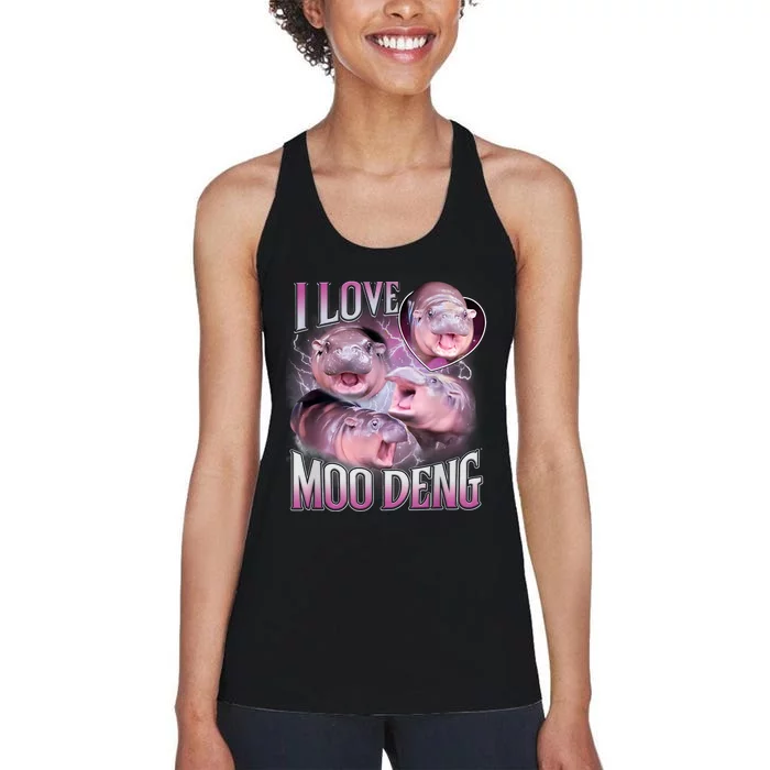 Moo Deng Women's Racerback Tank