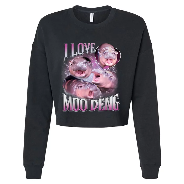 Moo Deng Cropped Pullover Crew