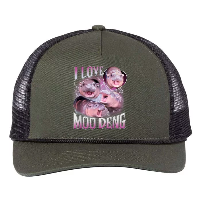 Moo Deng Retro Rope Trucker Hat Cap