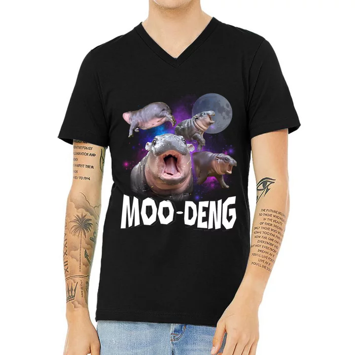 Moo Deng V-Neck T-Shirt