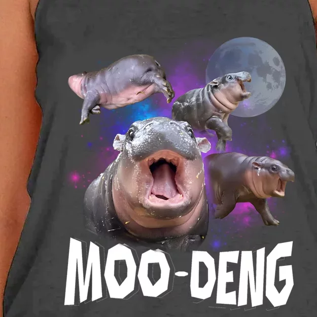 Moo Deng Women's Knotted Racerback Tank