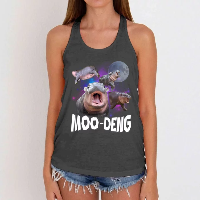 Moo Deng Women's Knotted Racerback Tank