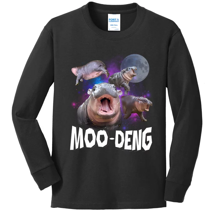 Moo Deng Kids Long Sleeve Shirt