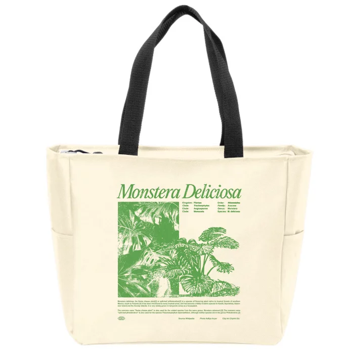 Monstera Deliciosa Zip Tote Bag