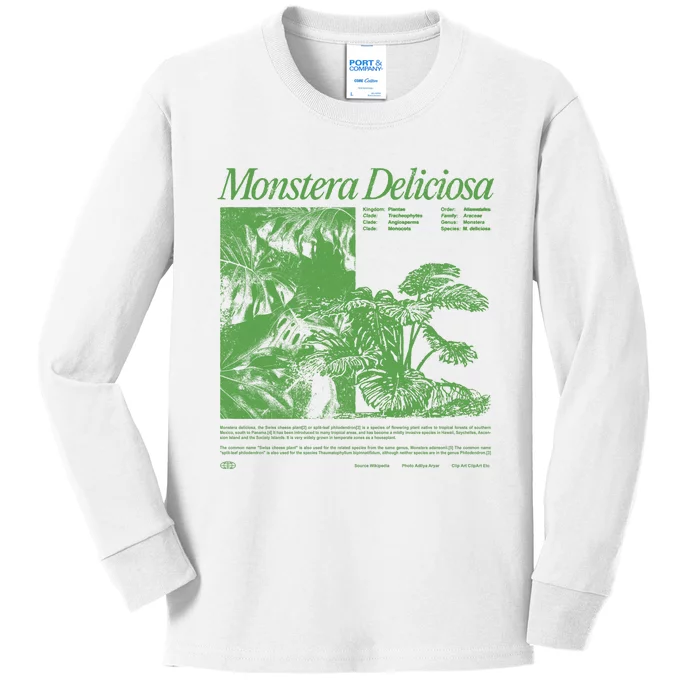 Monstera Deliciosa Kids Long Sleeve Shirt