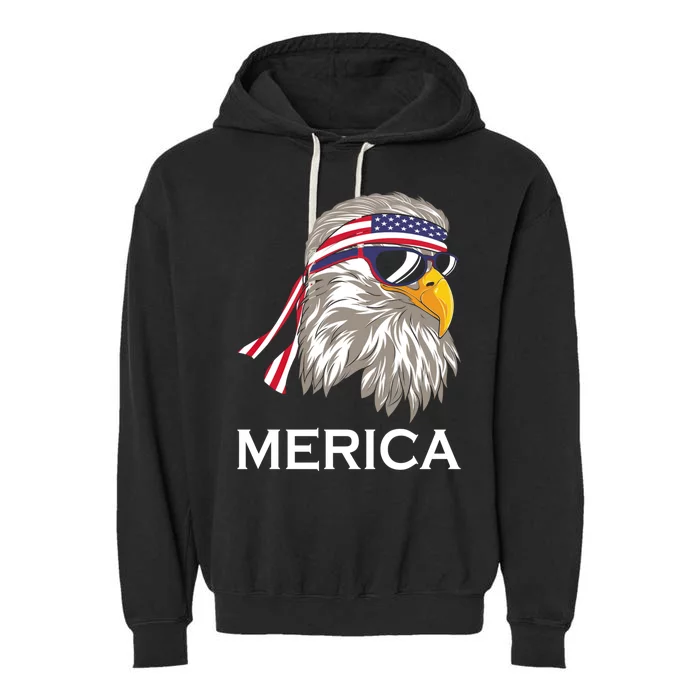 Memorial Day Merica Eagle 4th Of July Patriotic I Love Usa Great Gift Garment-Dyed Fleece Hoodie