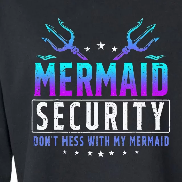 Mermaid Daddy Merdad Father's Day Merman Dad Papa Cropped Pullover Crew