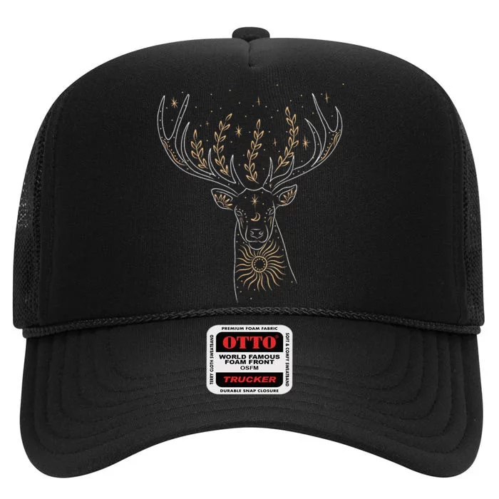 Mystic Deer High Crown Mesh Trucker Hat