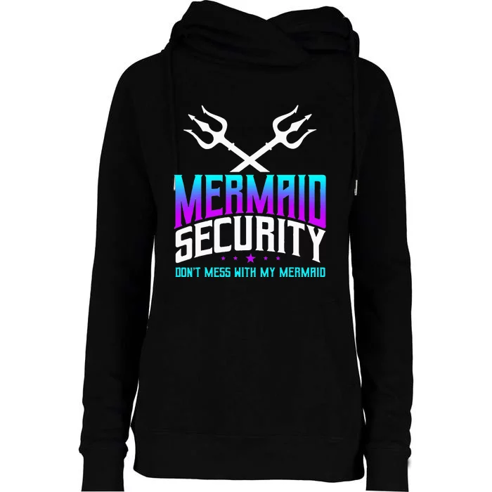 Mermaid Daddy Merdad Fathers Day Merman Dad Papa Merfolk Womens Funnel Neck Pullover Hood