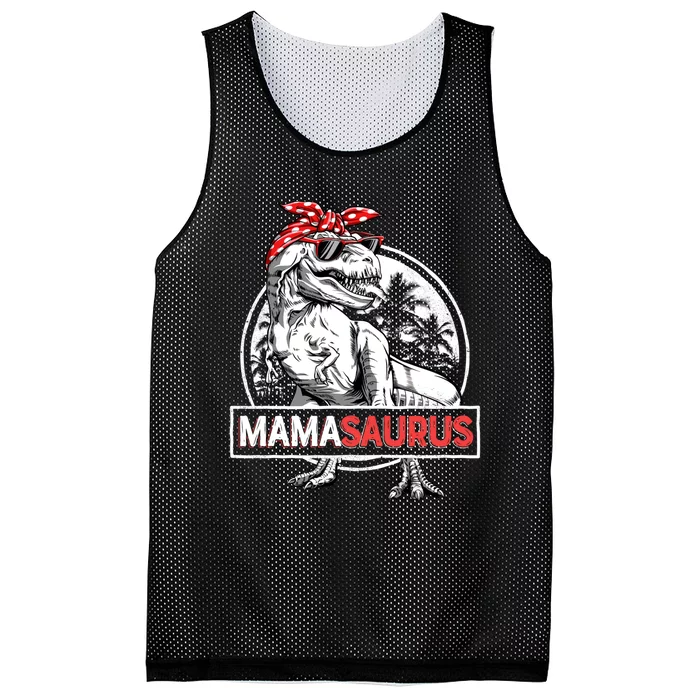 Mothers Day Mamasaurus T Rex Dinosaur Funny Mama Saurus Mother's Day Mesh Reversible Basketball Jersey Tank