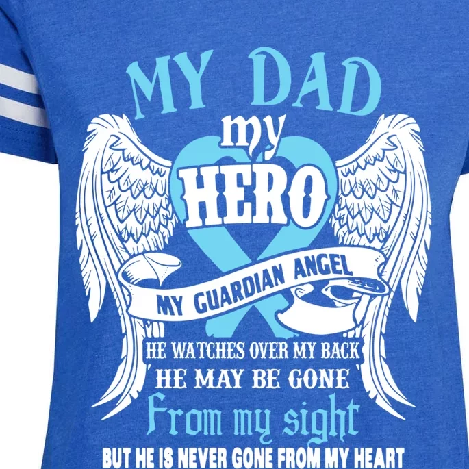 My Dad My Hero My Guardian Angel He Watches Over My Back Gift Enza Ladies Jersey Football T-Shirt