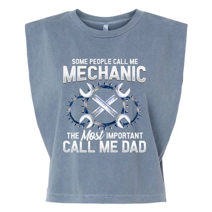 Mechanic Dad Mechanics Fathers Day Dads Birthday Gift Garment-Dyed Women's Muscle Tee