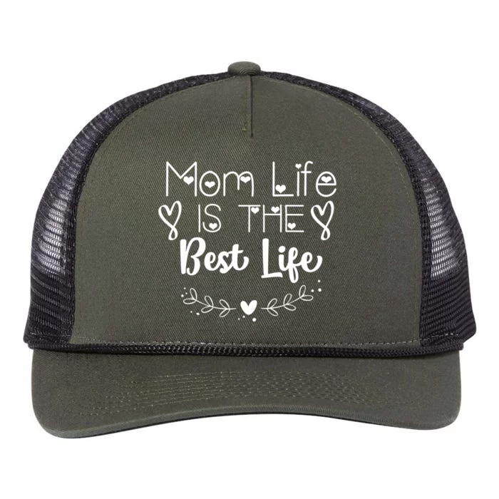 Mother's Day Mom Life Is The Best Life Heart Gift Retro Rope Trucker Hat Cap