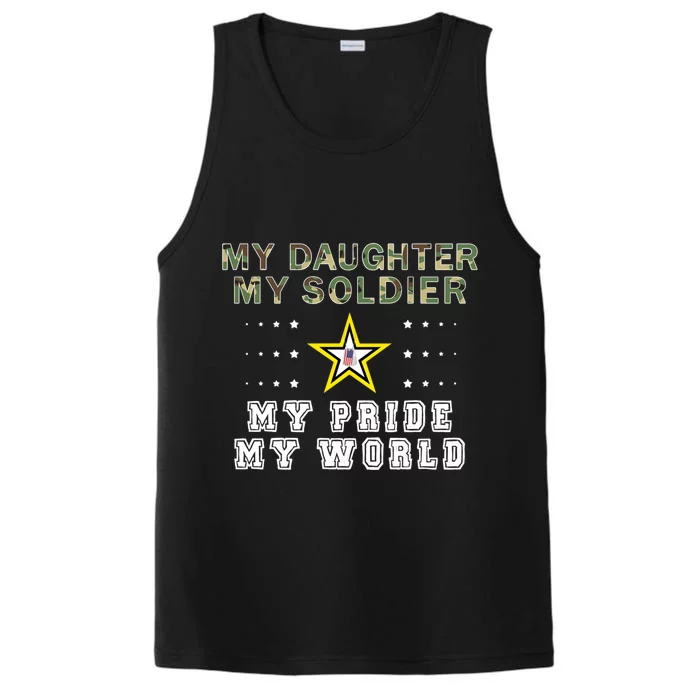 My Daughter My Soldier Hero Proud Army Mom Dad Gift Performance Tank