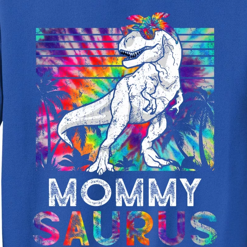 Mommysaurus Dinosaur Mommy Saurus Family Matching Tie Dye Cool Gift Tall Sweatshirt