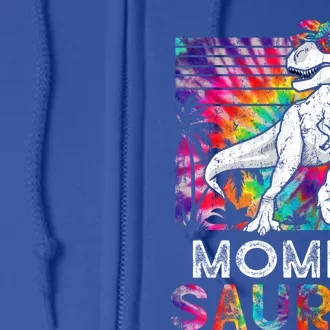 Mommysaurus Dinosaur Mommy Saurus Family Matching Tie Dye Cool Gift Full Zip Hoodie