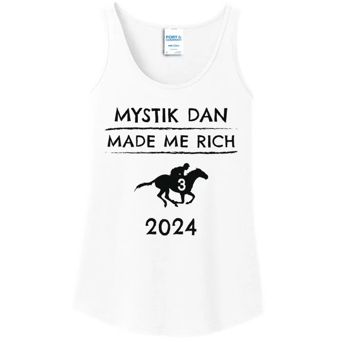 Mystik Dan Made Me Rich 2024 Winner Betting Horse Racing Ladies Essential Tank