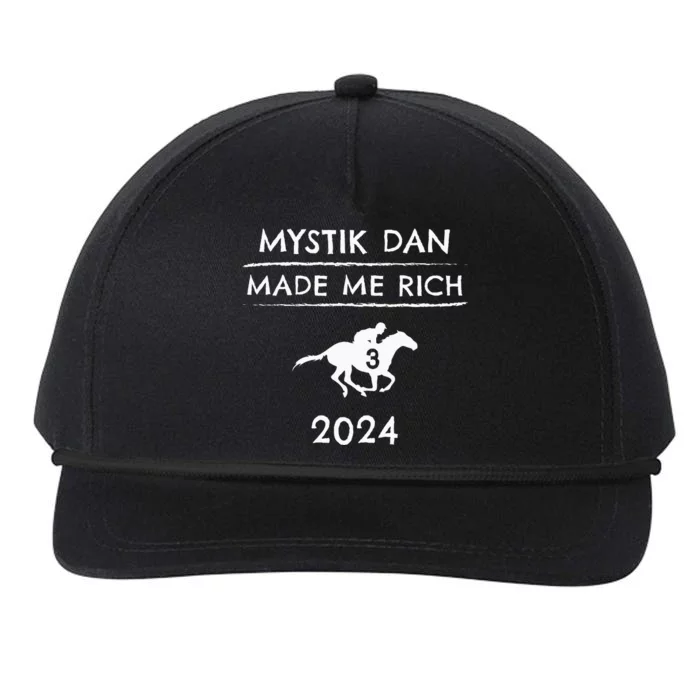 Mystik Dan Made Me Rich 2024 Winner Betting Horse Racing Snapback Five-Panel Rope Hat