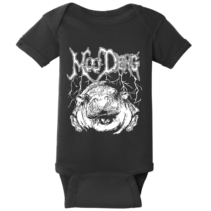 Moo Deng Metal Baby Bodysuit