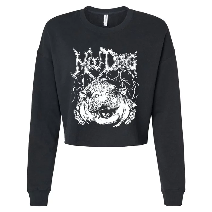 Moo Deng Metal Cropped Pullover Crew