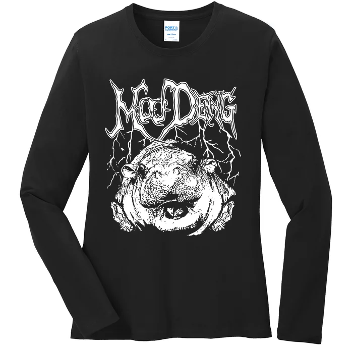 Moo Deng Metal Ladies Long Sleeve Shirt