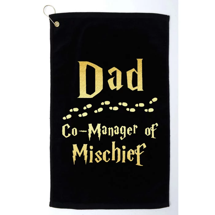 Magical Dad Manager Of Mischief Birthday Family Matching Platinum Collection Golf Towel