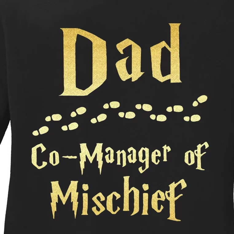 Magical Dad Manager Of Mischief Birthday Family Matching Ladies Long Sleeve Shirt