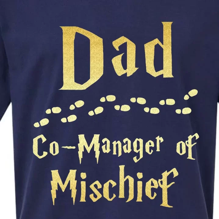 Magical Dad Manager Of Mischief Birthday Family Matching Sueded Cloud Jersey T-Shirt