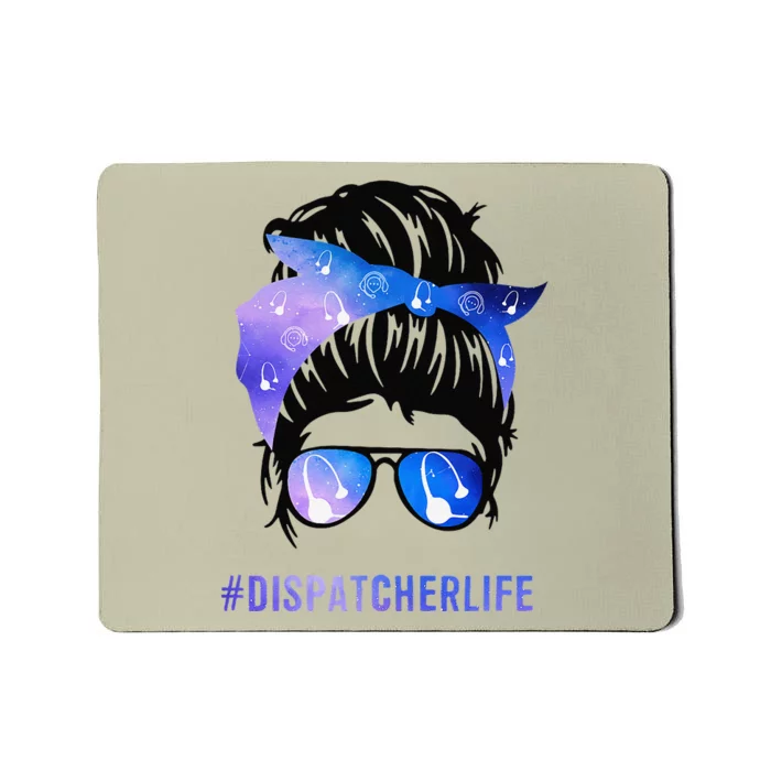 Mothers Day Minnie Momdispatcher Messy Bun Hair Woman Dispatcher Life 911 Mother Mousepad