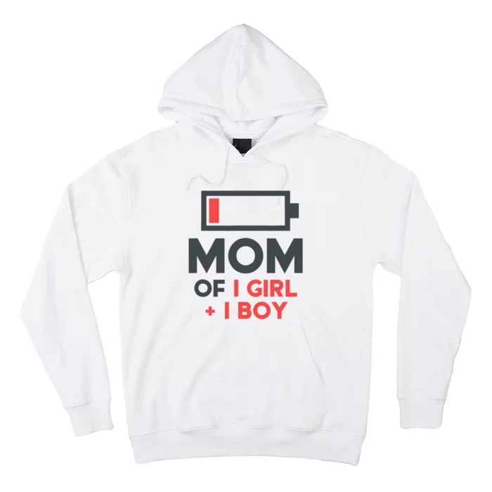 Mothers Day Mom of 1 Girl 1 Boy Tee Gift Daughter Son Hoodie